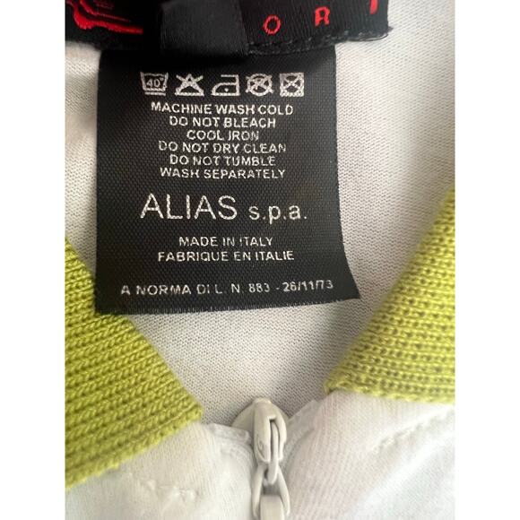 Authentic Versace Sport Alias S.p.a. quarter-zip polo shirt White/Green Medium - Picture 6 of 16